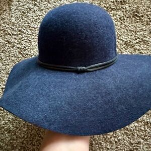 Nordstrom Felted Wool Floppy Hat - Navy Blue